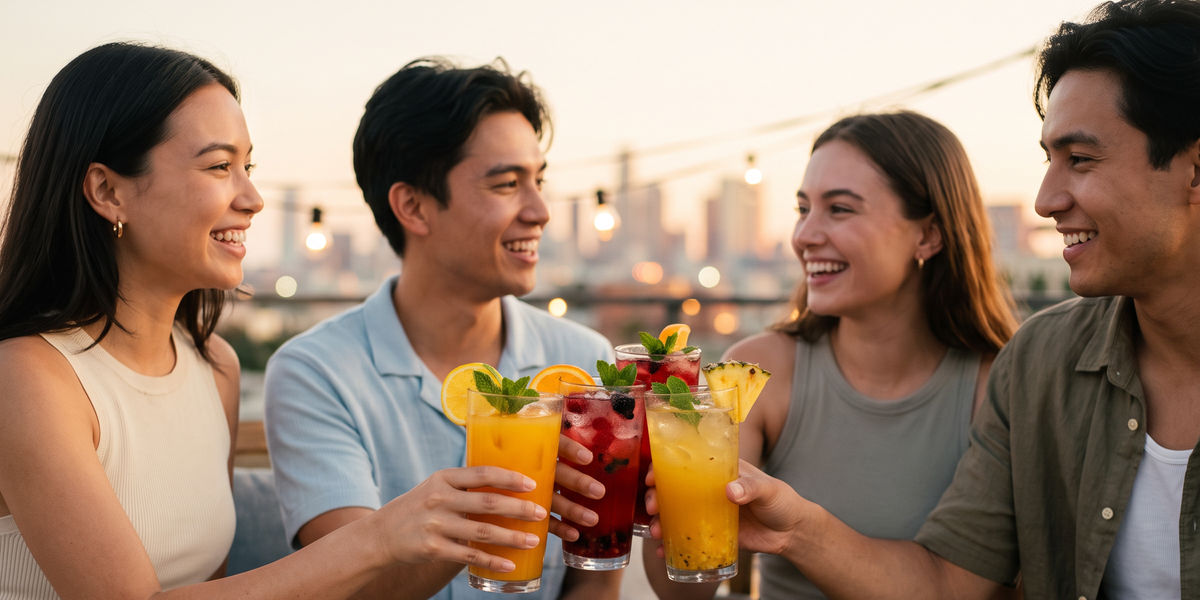 More young people are drinking juice and non-alcoholic cocktails on a regular basis