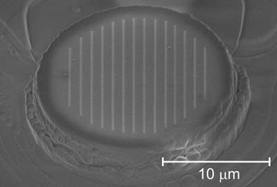 Nanostruktur stabilisiert Laser - Empa-Forschende nutzen Elektronenstrahlen für chemische Reaktionen