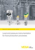 Level and pressure sensors with colour display for hygienic processes in the food industry