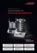 Präzise Partikelgrößenanalyse bis 2 kg mit automatischer Amplitudenkontrolle nach DIN 66165-1