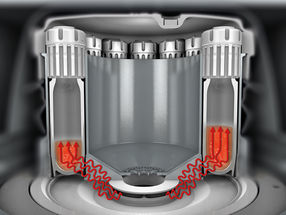 The microwave field automatically adapts itself to the number of occupied rotor positions as well as the filling levels in the vessels – a significant innovation.