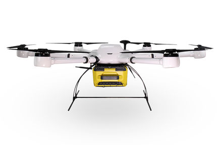 GT5000 Terra - Environmental protection and emergency response with heavy-duty drone. Compact dimensions, weight with battery 9.4 kg! Photo: exabotix GmbH.