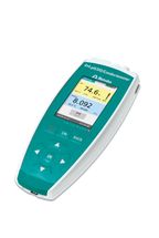 The portable pH meter can be converted into a stable table-top instrument for daily laboratory use when used with a charging and stand plate.