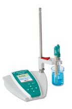 The portable conductometer can be converted into a stable table-top instrument for daily laboratory use when used with a charging and stand plate.