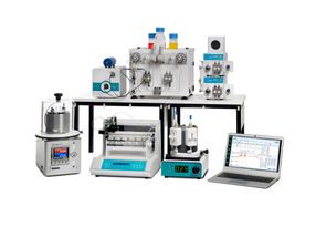 4-channel flow chemistry system for reaction optimization with temperature controllers, heating and cooling units,online UV-Vis detector and Fraction collector.