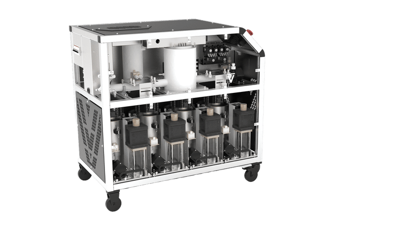 Multi-Liter hydrogen generator interior view