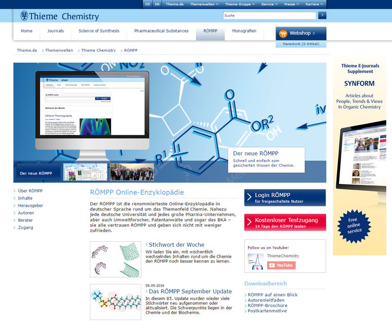 RÖMPP Online – Nachschlagewerk zur Chemie |  | Thieme Verlag