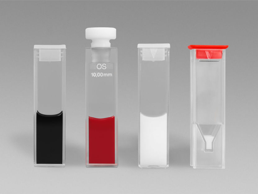 Acrylic glass, glass, solvent-resistant and micro cuvette