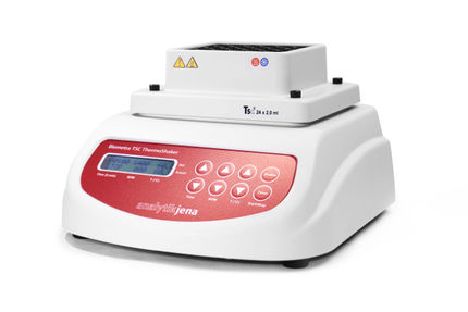 Versatile thermomixer with variable mixing frequency and cooling for precise lab work