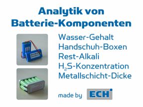 Mit den Analysensystemen der ECH können Sie Batterie-Komponenten und ihre Rohstoffe auf störende Inhaltsstoffe prüfen - präzise und genau