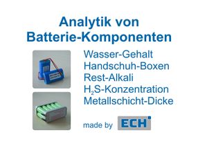 Mit den Analysensystemen der ECH können Sie Batterie-Kom ...