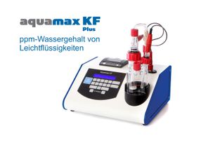Der kleine und mobile Aquamax KF Plus misst den Wasserge ...