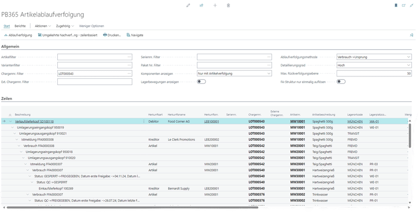 Article/batch tracking