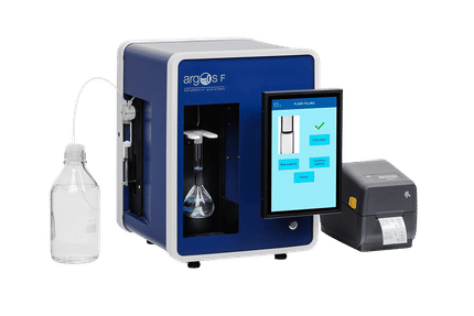 Volumetric flask filling with maximum accuracy and traceability