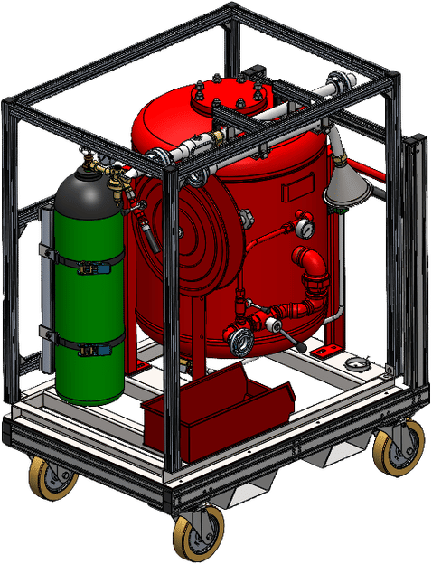 Mobile Rollcontainer-Löschanlage P 250 RC (250 kg D-Pulv ...