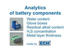 Analysis systems for battery components and their raw materials