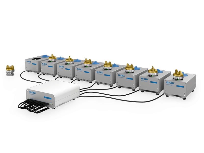 PAT-Tester-x-8 with eight connected test channels and PA ...