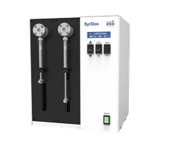 Pompa a siringa SyrDos™ 2 XLP con valvola PTFE a 3 vie.