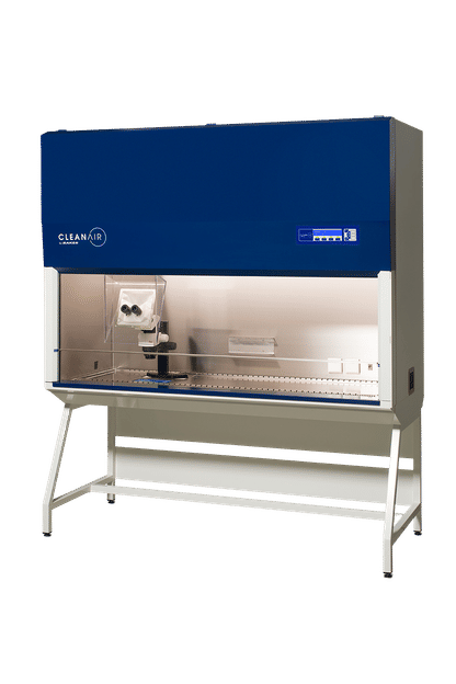 Safety cabinet with integrated microscope adaptation