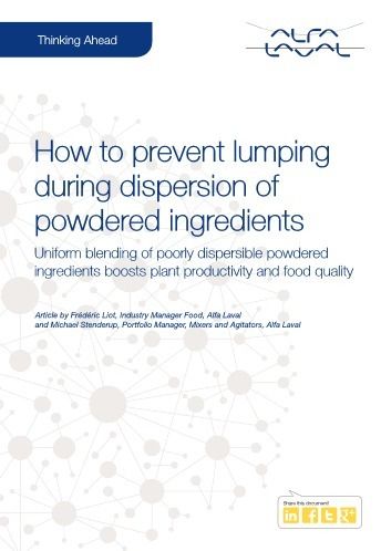 How to prevent lumping during dispersion of powdered ingredients - 