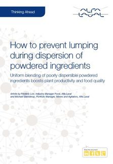 How to prevent lumping during dispersion of powdered ingredients
