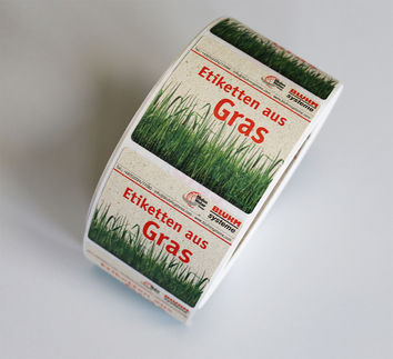 Etiketten aus Gras