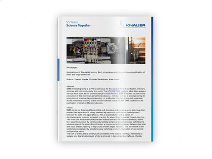 Simulated moving bed chromatography (SMBC) for higher productivity and significantly lower costs