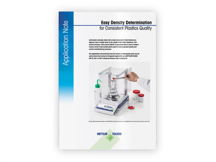 Density determination of solids on an analytical balance is a straightforward quality control test