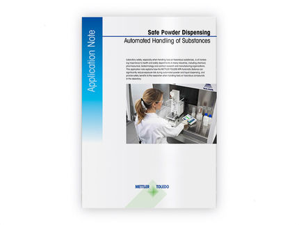 Application Note: Safe powder dispensing. Automated handling of substances