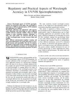 Regulatory and practical aspects of Wavelength in UV/VIS