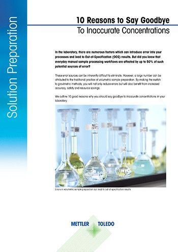 10 Reasons to Start Preparing Samples Gravimetrically - Say Goodbye to Inaccurate Concentrations
