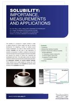 Solubility: Importance, Measurements and Applications