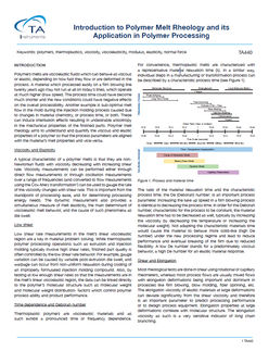 Introduction to Polymer Melt Rheology and its Application in Polymer Processing