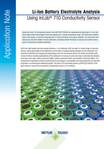 Li-Ion Battery Conductivity Analysis - Conductivity Measurement of Battery Electrolyte Using the Right Sensor