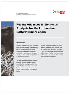 Jüngste Fortschritte bei Elementanalysen innerhalb der Lithium-Ionen-Batterie-Lieferkette