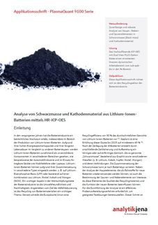 Analyse von Black Mass (Kathodenmaterial) aus Lithium-Ionen-Batterien mittels HR-ICP-OES