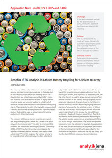 Benefits of TIC Analysis in Lithium Battery Recycling for Lithium Recovery