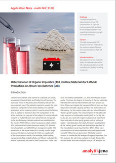 Determination of Organic Impurities (TOC) In Raw Materials for Cathode Production in Lithium-Ion