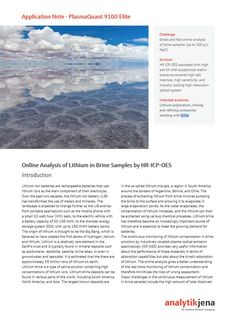 Online Analysis of Lithium in Brine Samples by HR-ICP-OES