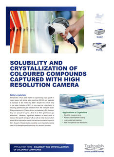 Solubilidad y cristalización de compuestos coloreados captados con cámaras de alta resolución
