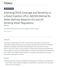 Erweiterung des Erfassungsbereichs und der Empfindlichkeit von PFAS in einer UPLC-MS/MS-Methode mit Direkteinspritzung für Wassermatrices auf der Grundlage der EU- und britischen Trinkwasserverordnungen