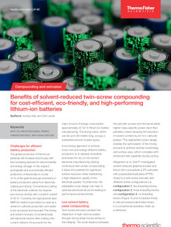 Vorteile der Doppelschnecken Extrusion für lösungsmittelreduzierte Lithium-Ionen-Batterien