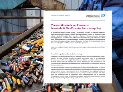 Batterierecycling mit smarter Messtechnik effizient umsetzen